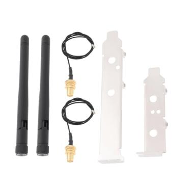 Imagem de The Lord of the Tools Adaptador de antena WiFi 2,4 GHz 5 GHz 5,8 GHz 3dBi MIMO RP-SMA macho U.FL para RP-SMA cabo PCIE suporte de slot para Mini PCI Express