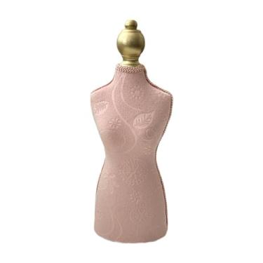 Imagem de Vaveren Expositor de colar, busto, suporte para armazenamento de joias, manequim autônomo, pingente, organizador de corrente para cômoda, loja doméstica, Rosa