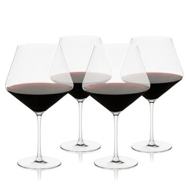 Imagem de Viski Taça de vinho de cristal Liminal Borgonha, copos ultrafinos leves e transparentes, copos elegantes para Chardonnay, Pinot Noir e vinhos tintos, 652 g, conjunto de 4