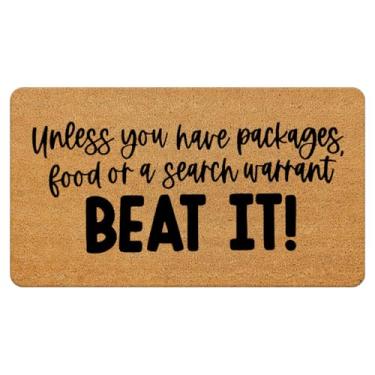 Imagem de Likjad Tapete de porta engraçado, Unless You Have Packages Food Capacho humorístico para banheiro, casa, exterior, entrada interna, tapetes de boas-vindas engraçados para entrada da varanda da porta