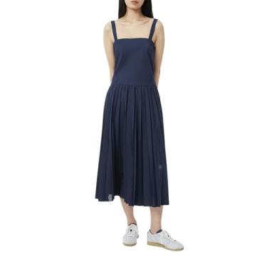 Imagem de Lacoste Vestido midi plissado feminino, Azul marinho, 34