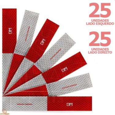 Imagem de Kit 50 Faixa Refletiva Lateral Caminhão Trailer Carreta Dm