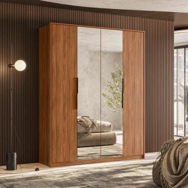 Imagem de Guarda-Roupa Casal com Espelho Attore 4 PT 3 GV Nogueira - Modern