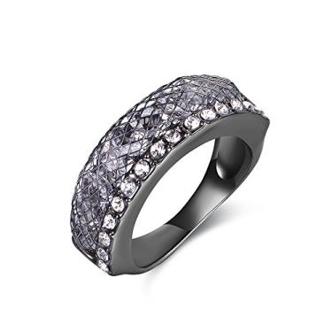 Imagem de Mytys Anéis de declaração de zircônia cúbica Fashion Rose Gold Mesh Crystal CZ Chunky Ring for Women, Metal, Zircônia cúbica