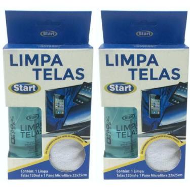 Imagem de KIT COM 2 LIMPADOR LIMPA TELAS START 120ml + PANO MICROFIBRA - PARA SM