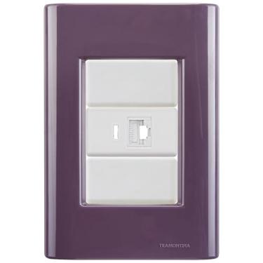 Imagem de Cj Tomada RJ45 RJ 45 Ethernet Giz Púrpura completo pronto