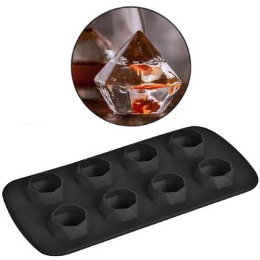 Imagem de Forma De Gelo Silicone Wellmix Preto Diamante 8 Cavidades, Preto