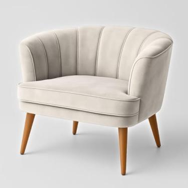 Imagem de Poltrona Estofada para Escritório Decorativa Resistente MOBLAN decor (Bege)