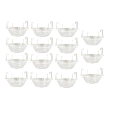 Imagem de ＡＷＨＡＯ 15x Bandeja para vasos de flores com gancho, pires transparentes para plantas, bandejas para cultivo de jardinagem, cesto suspenso, bandejas coletoras, 8inch