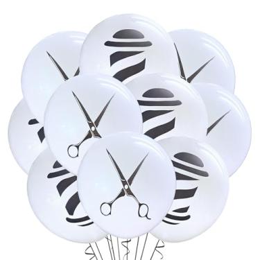 Imagem de Malayan Products Barber Shop Balloons 12 Count Latex, Hairdresser Birthday Decorations, Hairstylist Theme, Hair Cut Event Beauty Salon Party, 12Inch Standard Size