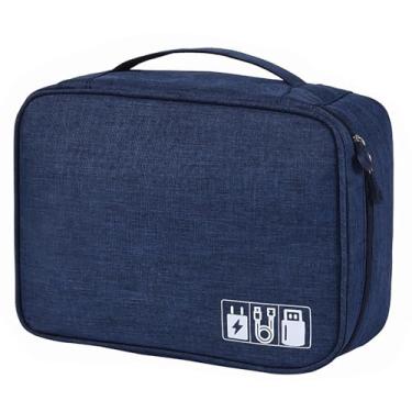 Imagem de GaiRen Bolsa Organizadora Para Fone De Ouvido Árbitro, Fit 4 Pack V4/V6/Fbim Acessórios Eletrônicos Estojo Transporte Sistema Comunicação Carregador Cabo Oficiais Vôlei E Futebol (Azul Escuro)