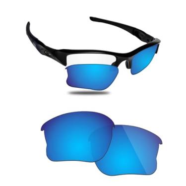 Imagem de Fiskr Lentes polarizadas de substituição para óculos de sol Oakley Flak Jacket XLJ(OO9009) com resistência a impactos, proteção contra raios UV e proteção multifuncional (azul)
