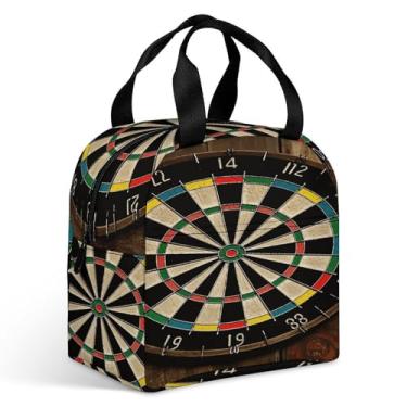 Imagem de Bolsa térmica reutilizável para almoço com placa de dardos para almoço isolante para trabalho, acampamento ao ar livre