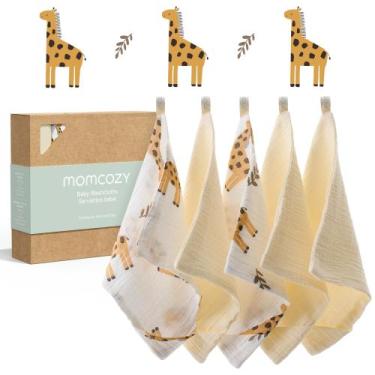 Imagem de Toalhinhas para bebês Momcozy, macias e absorventes, algodão de 4 cama