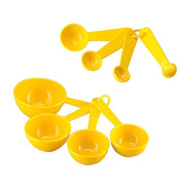 Imagem de Conjunto de 3 peças de melamina da Colmeia de abelhas Gourmet Art, Louças, Amarelo, Measuring Cups & Spoons