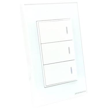 Imagem de Interruptor 2x4 Zigbee 3 Teclas Físicas Branco NovaDigital NFZB-3-W Compatível Integração Assistentes Virtuais