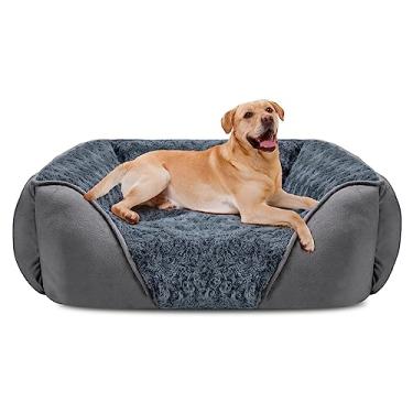 Imagem de INVENHO Cama de cachorro extragrande para cães grandes, médios e pequenos, retangular, lavável, sofá-cama ortopédica, macia e calmante, cama de cachorrinho durável com fundo antiderrapante XGG (106,7 cm x 76,2 cm x 25,4 cm)