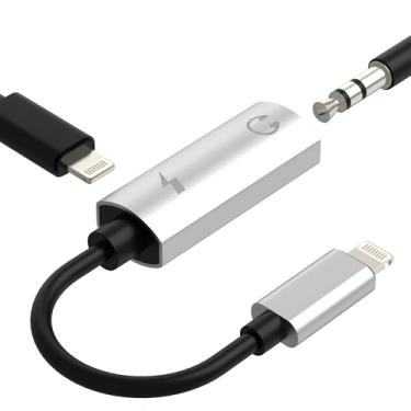 Imagem de Adaptador Lightning para conector auxiliar de 3,5 mm (2 em 1) para divisor de áudio de fone de ouvido certificado Apple MFI para iPhone 14 13 Pro Max, cabo de carregador de fone de ouvido para iPad