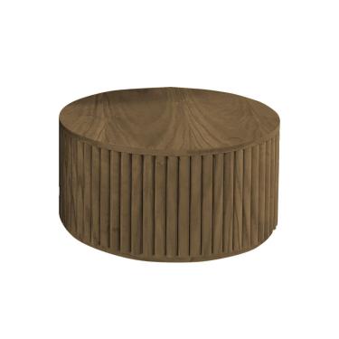 Imagem de Mesa de Centro Decorativa Lua 01 D40cm em Madeira Maciça - Castanho