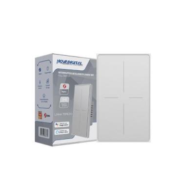 Imagem de Interruptor Inteligente Zigbee Linha Topázio 4 Botões BRANCO - NOVA DI