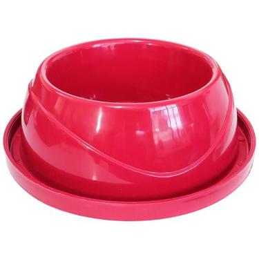 Imagem de Comedouro Gelado Pesado de Plástico P/Cães Alvorada 600ml, Vermelho