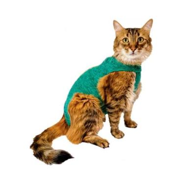 Imagem de Roupa Protetora Pós Cirúrgica Para Gatos Nº 04 - PET MED, Verde