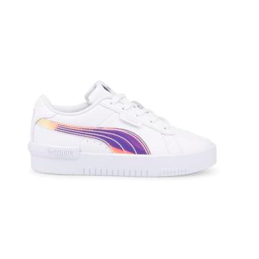 Imagem de PUMA Jada Holo PS Tênis infantil para meninas, Branco - prata - roxo - multi, 1.5 Big Kid