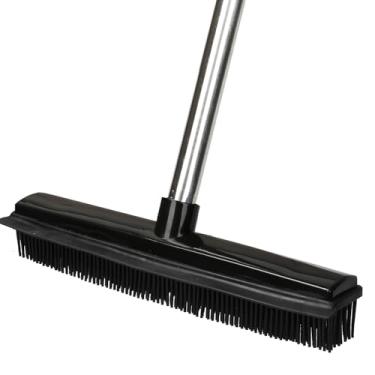 Imagem de Escova de piso para vassoura de pelos de animais de estimação para carpete removedor de pelos de cães com vassoura de silicone para rodo embutido, adequada para todas as superfícies