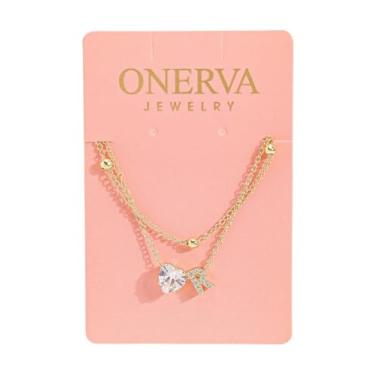 Imagem de Tornozeleira feminina banhada a ouro 14K – Pulseira de tornozelo em camadas delicadas à prova d'água com pingente de coração de zircônia cúbica – Joia ajustável para os pés de verão, One Size, Aço