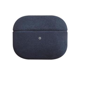 Imagem de Capa de couro para AirPods Alcantara de luxo importado da Itália, capa de fone de ouvido feita à mão para Airpod (azul-marinho, Airpod Pro 2ª Geração)