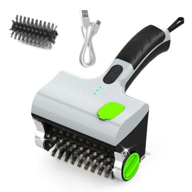 Imagem de PURAMI Escova e raspador elétrico sem fio para churrasqueira ao ar livre e interna, limpador de grelha a vapor portátil sem fio, ferramenta exclusiva para fogão, forno, chaminé Charbroil (cinza)
