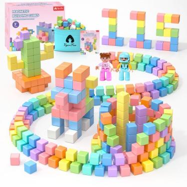 Imagem de Conjunto de blocos magnéticos VigorFun 115 unidades com estatueta de brinquedo para crianças a partir de 3 anos