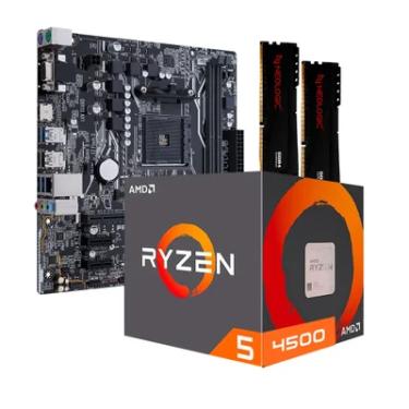 Imagem de Kit Upgrade AMD Ryzen 5 4500, Placa Mãe A520M, 16GB DDR4, Neologic - Nli84048