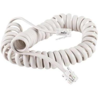 Imagem de Cabo Telefone Espiral Branco 1 Metro 018-0302 - Connect Pro.