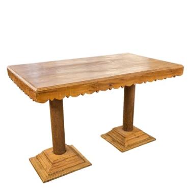 Imagem de Mesa de Jantar Borda Recortada 2 Pés Base Quadrada 1,20x0,75m