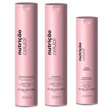 Imagem de Genérico, KIT NUTRICAO CELULAR SHAMPOO CONDICIONADOR E HIDRATANTE SEM ENXAGUE ACQUAFLORA