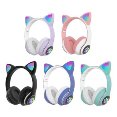 Imagem de Fone gato Fone De Ouvido carinha Sem Fio Bluetooth Com Orelhas De Gato (ALEATORIO)