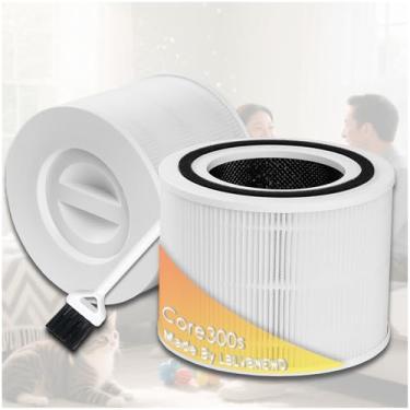 Imagem de Pacote com 2 filtros de substituição Core 300 compatíveis com Core 300, Core 300-P, purificador de ar de ar Core 300S, carvão ativado HEPA verdadeiro 3 em 1 de 6 meses para salas grandes (filtro
