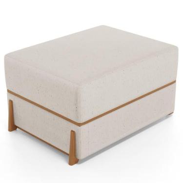 Imagem de Puff Decorativo Retangular Para Sala de Estar Domus L02 Linho Cru - Ly