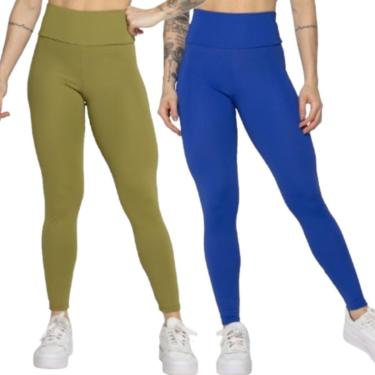 Imagem de KIT 2 Calça Legging Smart Serra e Mar Cós Alto Roupa Para Treino Academia Moda Fitness-Feminino