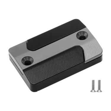 Imagem de Mqetly Tampa Do Reservatório de Fluido de Freio Dianteiro para Motocicleta, Proteção Decorativa de Liga de Alumínio para Bomba de Cilindro de Motocicleta Par, Cinza