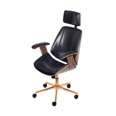 Imagem de Cadeira Presidente Bergen Giratória - Preta | Red Gold