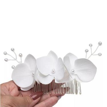 Imagem de Grinalda Cabelo De Noiva Enfeite Pente Orquídea Flor A61 - Milly - O S