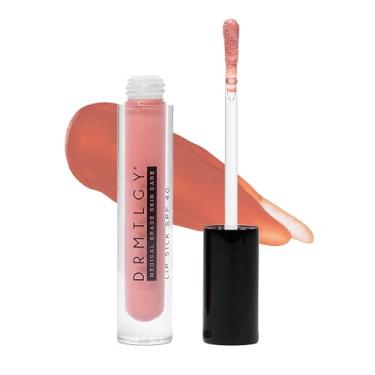 Imagem de DRMTLGY Lip Silk FPS 40, suave – protetor labial matizado e óleo labial com protetor solar mineral, cuidado labial hidratante com FPS, brilho labial não pegajoso para mulheres, tonalidade labial