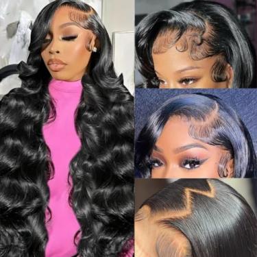Imagem de CHUDI Perucas de cabelo humano ondulado frontal 220 polegadas 33 x 15 cm densidade 220% perucas sem cola pré-arrancadas linha do cabelo natural 13x6 HD peruca frontal de renda transparente para