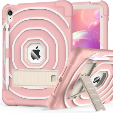 Imagem de SIBEITU Capa infantil para iPad (A16) 11ª geração 11 polegadas 2025/10ª geração 11 polegadas 2022, capa protetora híbrida resistente à prova de choque de 3 camadas com suporte e porta-lápis para