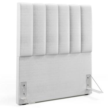 Imagem de Cabeceira Cama Box Painel Solteiro 100 Cm Dália W01 Facto Cinza Metali