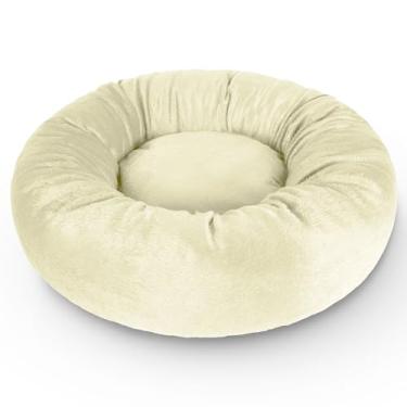 Imagem de Cama Pet Redonda De Pelúcia Cachorro e Gato 50x50cm (Baunilha)