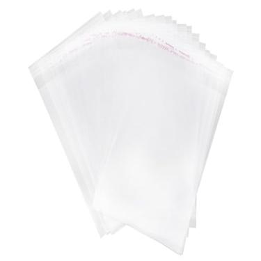 Imagem de LonlyEagle 200 unidades de sacos de celofane autovedantes de 10 x 23 cm, sacos de celofane transparente, serve para fotos de cartões de 10 x 23 cm, envelopes doces, autoadesivos para embalagem de