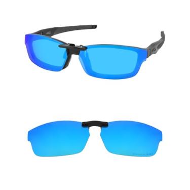 Imagem de HILEEN Óculos de sol polarizados com clipe para Oakley Crosslink OX8027 53-17 para homens e mulheres proteção UV - azul gelo